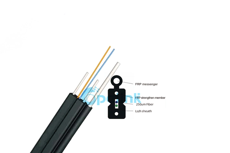 Factory Price 5.2mm X 2.0mm FTTH ADSS Drop Cable, High Quality All Dielectric Self-Supporting Aerial Bow-Type Optical Fiber Cable