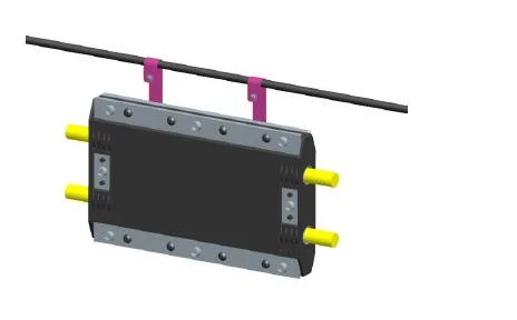 Outdoor Aerial Hanged or Wall Mounted PP Material 1 Tray 24cores Inline Fiber Optic Closure FTTX