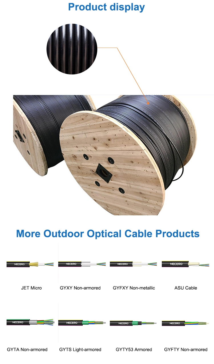 Outdoor Coaxial Single Mode Direct Burial Fiber Optic Cable