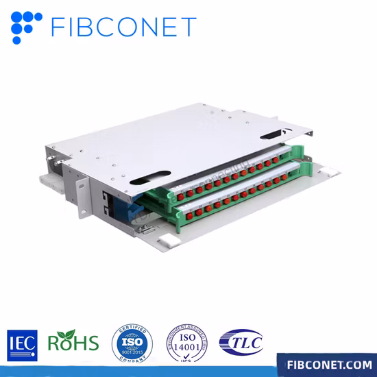 FTTH 1u 19 Zoll 24.12.48 Kerne Indoor Outdoor Sc LC FC St Glasfaser-Патчпанель