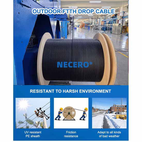 1/2/4/6/8/12-жильный одно/многомодовый плоский оптоволоконный кабель FTTH с сертификатом Anatel